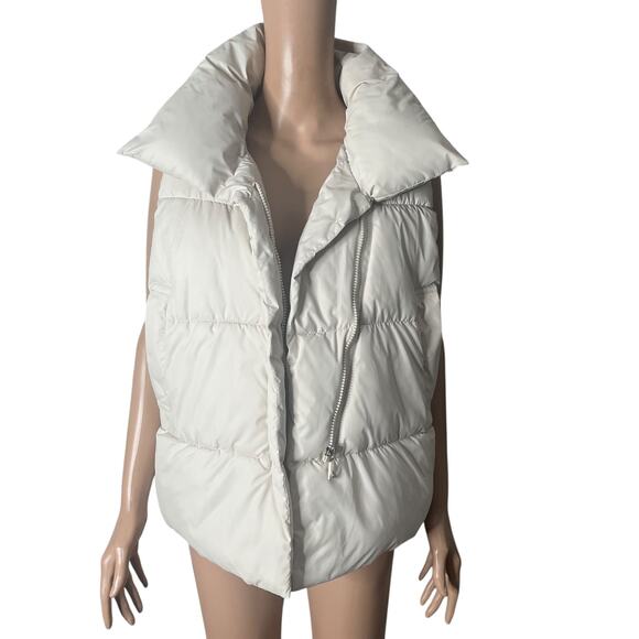 Gogg Puffer Vest Womens Small Off White Full Zip - Picture 7 of 9